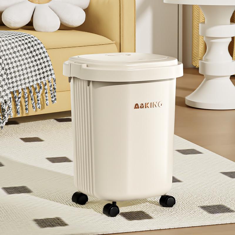 Wheeled Large Capacity Trash Bin for Kitchen, Bathroom, Office