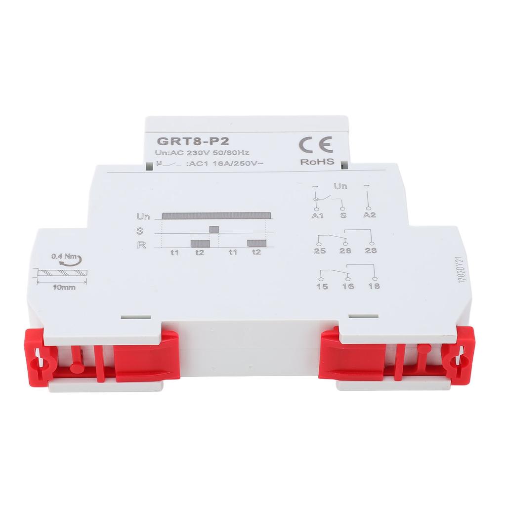 Time Relay Rail Mounted Industrial Electronic Impulse Output Time Relay 230V with Indicator