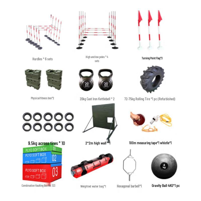 Professional 400m Obstacle Course Training System