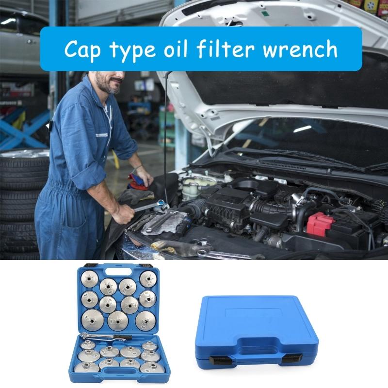 Alloy Steel Oil Filter Wrench Collection Hand Removal Toolkit, 23 Size For Car Mechanic DIYer Enthusiasts Professional