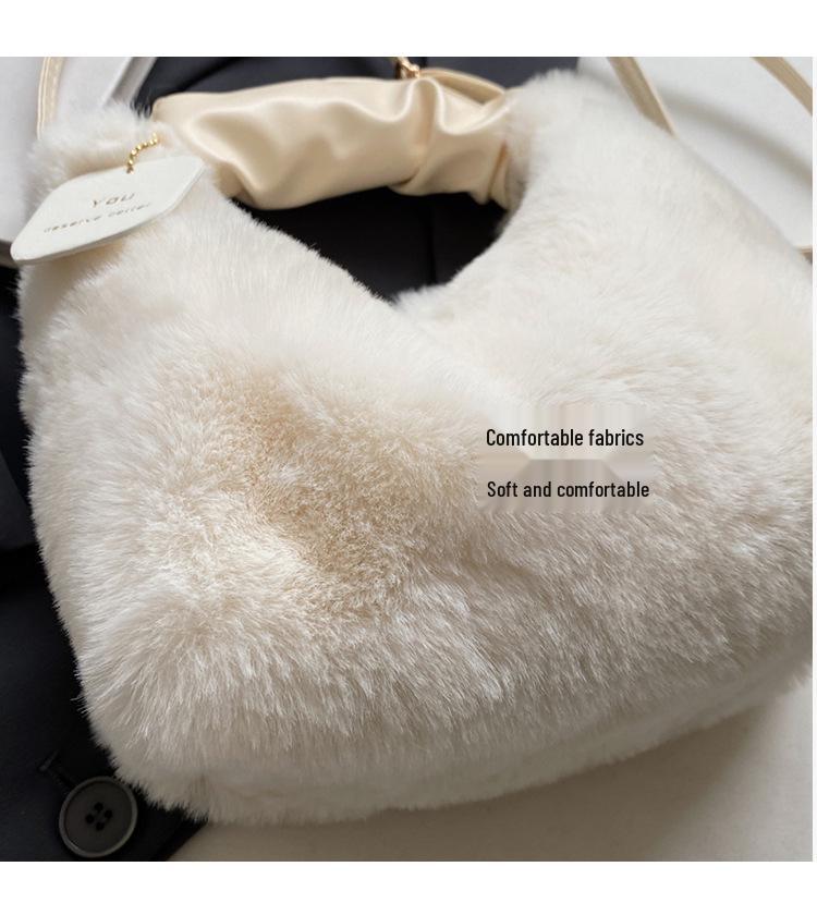 2024 Winter Fairy Plüsch Faltenhandtasche - High-End Influencer Favorit, Damen Umhängetasche/Crossbody-Tasche