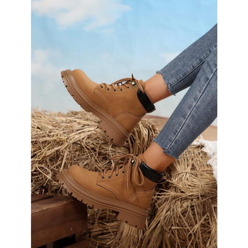 2025 New Women's Fashion Martin Boots Women's Height Increase Fashion Outdoor Home Yellow Boots