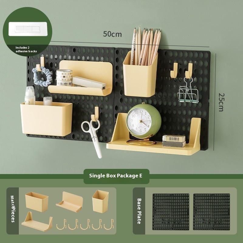Hole Board Dormitory Wall Shelf Free Punching Adhesive Study Wall Mount Students Study Wall Mounted Storage Rack Home Decoration