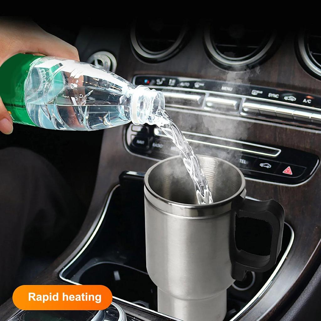 500ML 12V Car Electric Heating Cup USB Heating Cup Water Bottle Drink Mug Heater Traveling Cup with USB Heater Car Gadgets