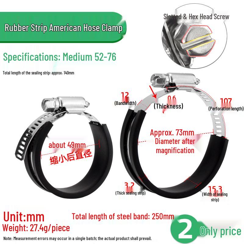 304 Stainless Steel Strip Handle Hose Clamp Quick Connector