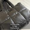 Fashion Solid Color Quilted Tote Bag Waterproof Lightweight Puffer Crossbody Bag Large Capacity Women Handbag