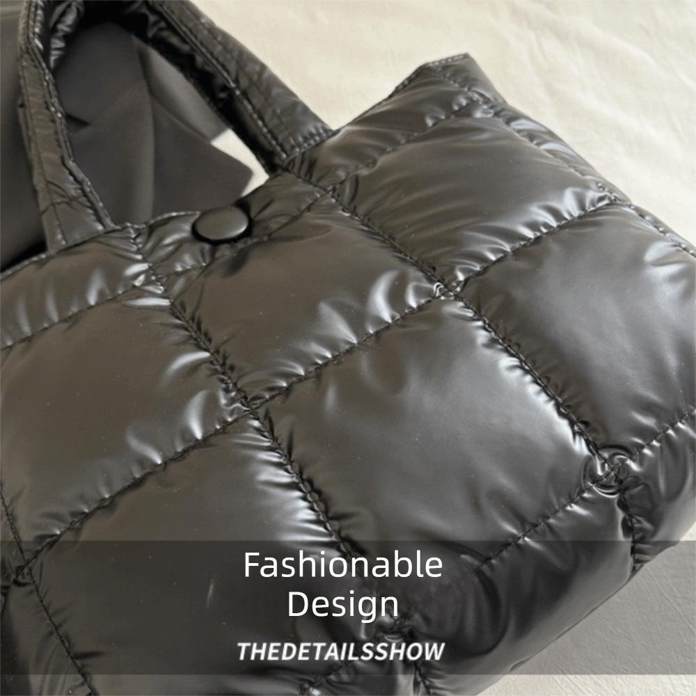Fashion Solid Color Quilted Tote Bag Waterproof Lightweight Puffer Crossbody Bag Large Capacity Women Handbag