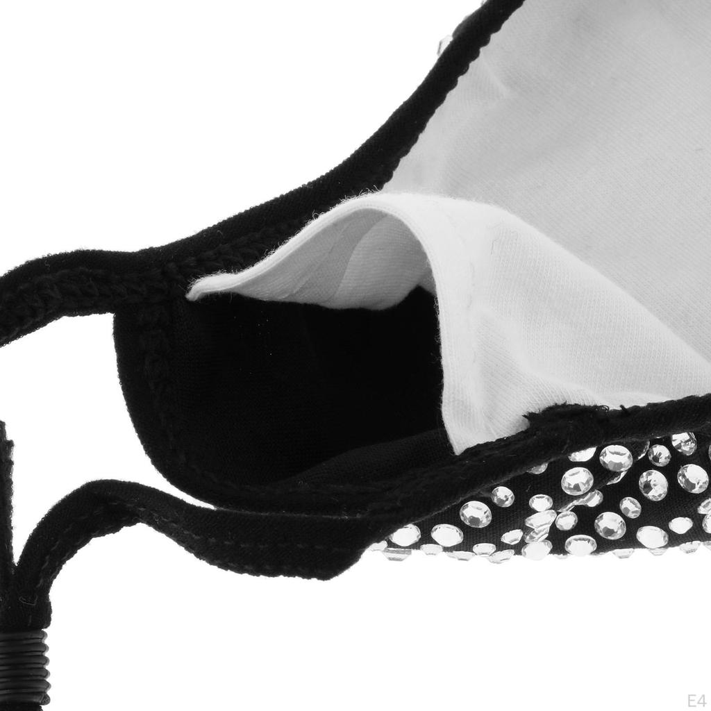 Adult Fashion Cloth Rhinestone Mask Reusable Washable Breathable with Filter