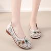 Johnature Versatile Flat Sandals Ethnic Style Genuine Leather Soft Sole Hollow Breathable Women's Shoes