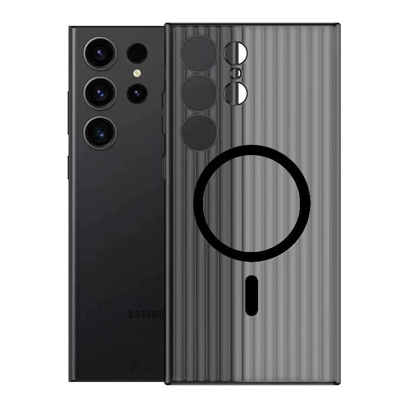 Applicable to Samsung S26Ultra mobile phone case corrugated grating magnetic suction S25Ultra ice mist anti-drop S24 protective case