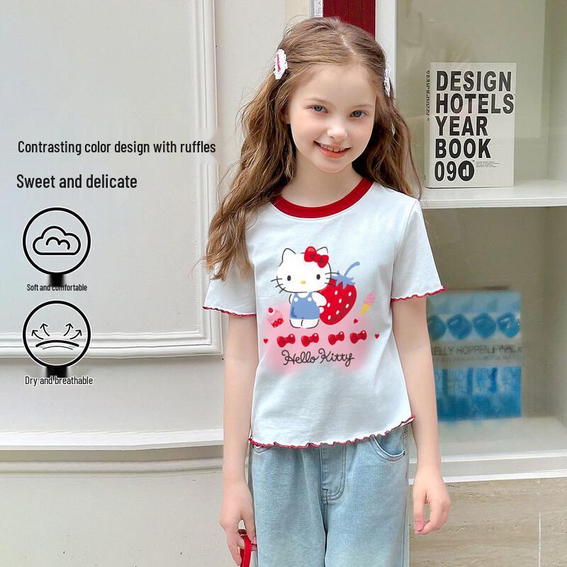 Hello Kitty Girls  Color Block Summer T-Shirt 120