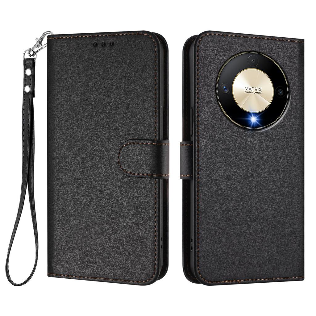 For Honor Magic6 Lite 5G/Honor X9b 5G Leather Case Wallet Stand Phone Cover with Wrist Strap