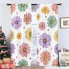 Set Of 2 Flat Printing Curtains Floral Watercolor Flower Illustration Digital Printed Polyester Drapes Festive Holiday Curtain Made