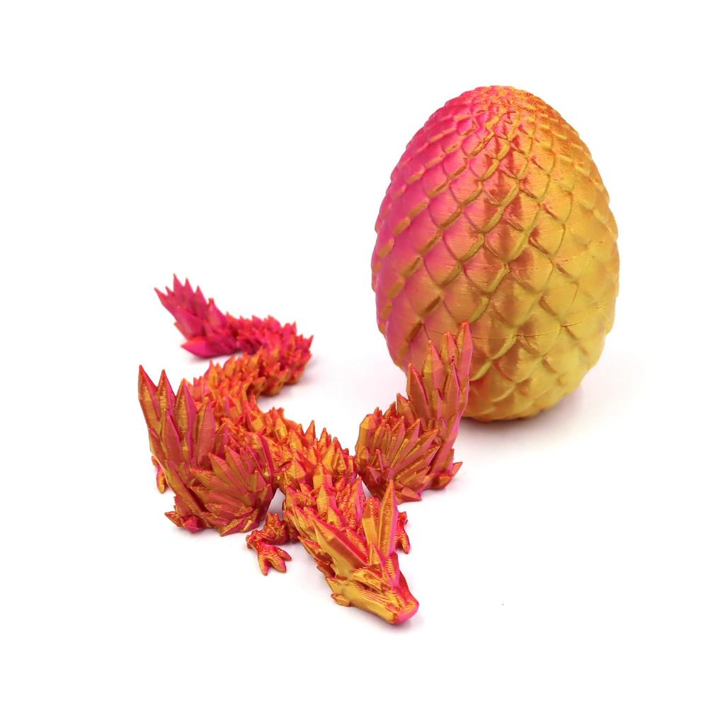 Colorful 3D Printed Dragon Egg Crystal Ornament Set - Creative and Trendy Toy and Gift.