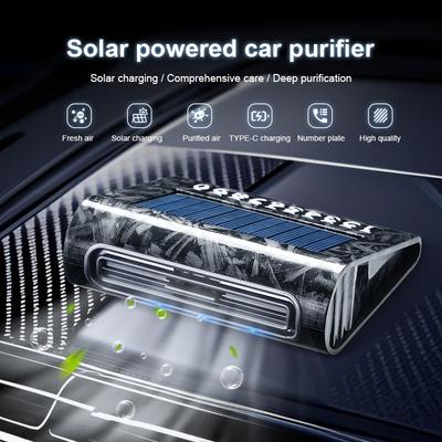 1pc Solar Air Purifier, Intelligent Technology, Built-in Sensors, Automatic Parking Operation, In Car Use, Eliminates Odors, Dis