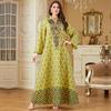 Middle Eastern & Western Women's Embroidered Muslim Dress – Long-Sleeve Arabic Robe