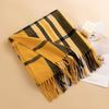Plaid Imitation Cashmere Scarf Simple Literary Retro Scarf Fashionable and Elegant Shawl for Women Warm and Cold Proof Scarf