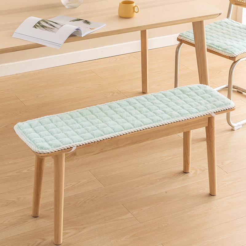Winter Thicken Plush Long Bench Cushion Soft Chair Mat Seat Pad Rectangle Bench Cushion Cover Wood Sofa Card Seat Cushion
