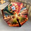 1pc Football team Umbrella Portable Folding Umbrella Iron Frame Hole Bone Structure Outdoor Home Umbrella