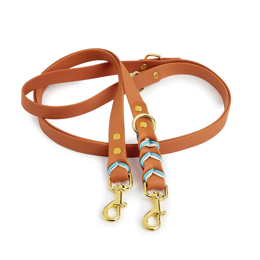 Fashion PVC Braided Luxury Adjustable Dog Collar & Leash with Print Pattern Ribbons Decoration Soft & Durable