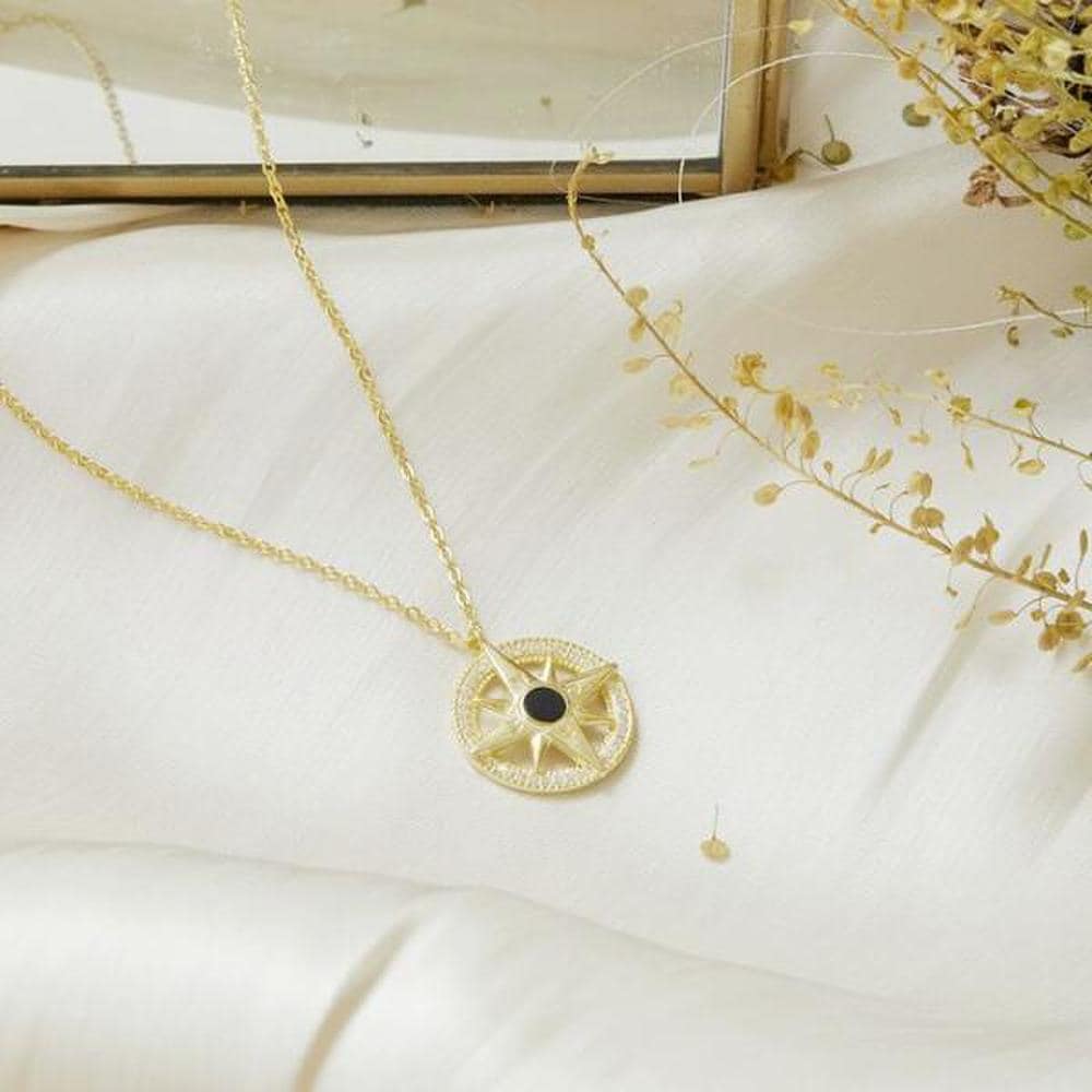 Poom/Luz Luna Heartique Black Compass Pendant Necklace