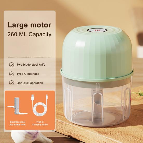 Wireless Electric Grinder with Sharp Blade Rechargeable Mini Size Multipurpose 40W Powerful Garlic Meat Grinder Kitchen Tool