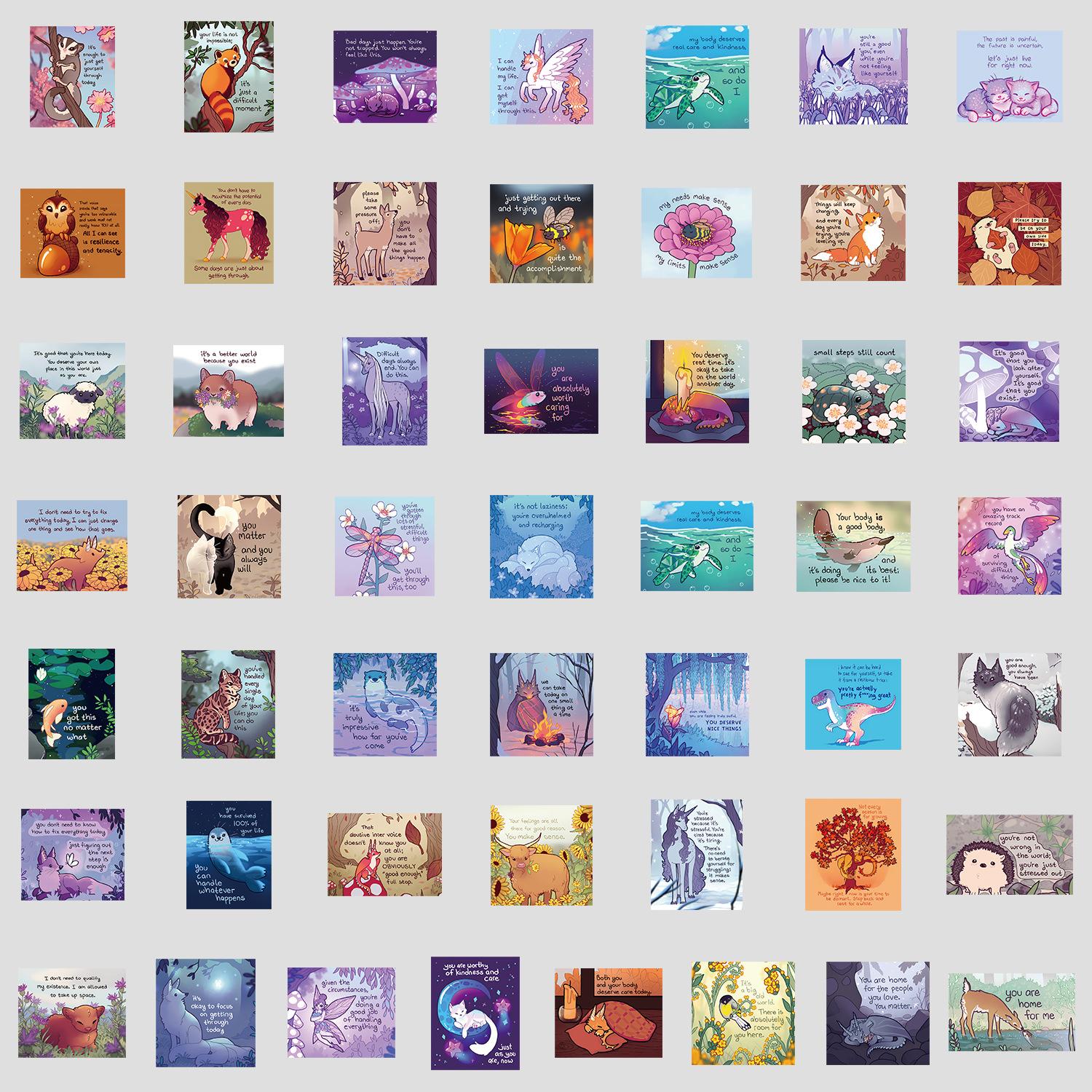 

50 Английских Наклеек-Дудлов с Цитатами, Чашка для Воды, Багаж, Водонепроницаемые Декоративные Наклейки, Креативные DIY Канцелярские Наклейки