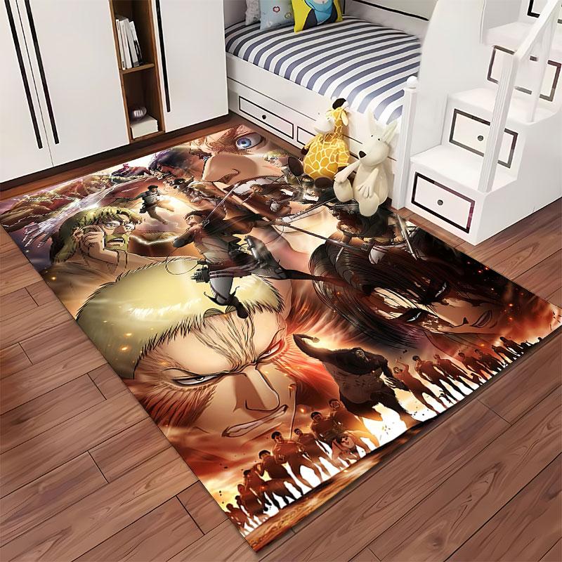 Anime Battle Scene Carpet Suitable As a Non-slip Mat for the Living Room or Bedroom Sofa