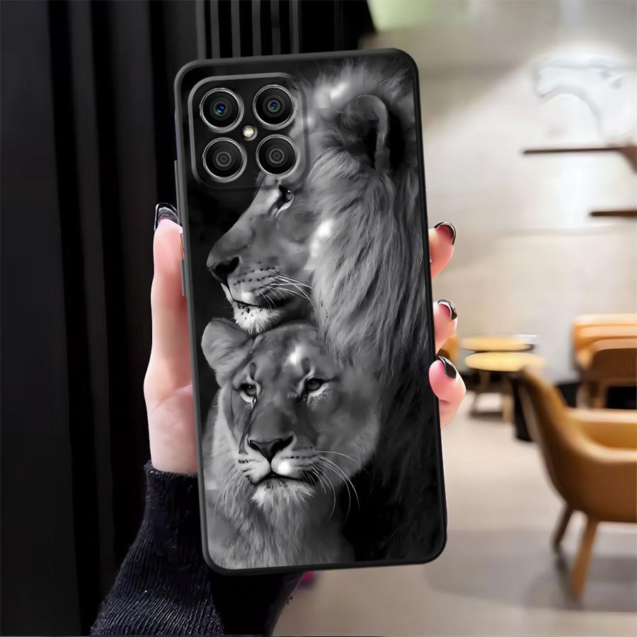 Animal Lion Pattern Case for Honor X8 X6 X9a 8X 90 Magic5Lite X7 200 400 Lite X5b 70 Black Soft Phone Cover