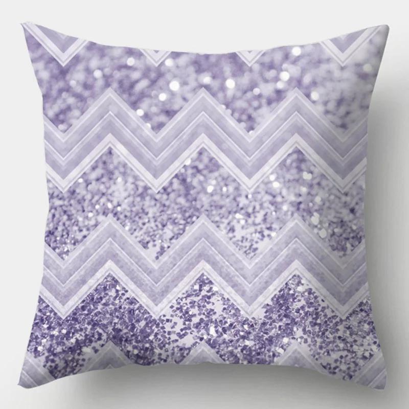 Purple Geometric Decorative Cushion Cover Pillow Pillowcase Polyester 45*45 Throw Pillows Home Decor Pillowcover