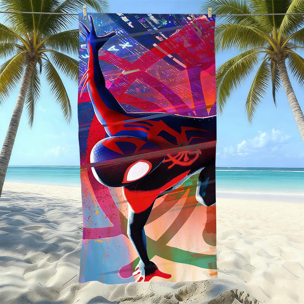 Toalla de Playa con Estampado de Dibujos Animados de Marvel Spider-Man, Natación en la Costa, Secado Rápido, Suave y Agradable para la Piel, Playa de Vacaciones