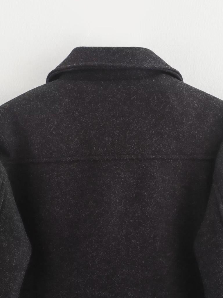 Autumn 2024 Women's European & American Style Tweed Zipper Pocket Jacket