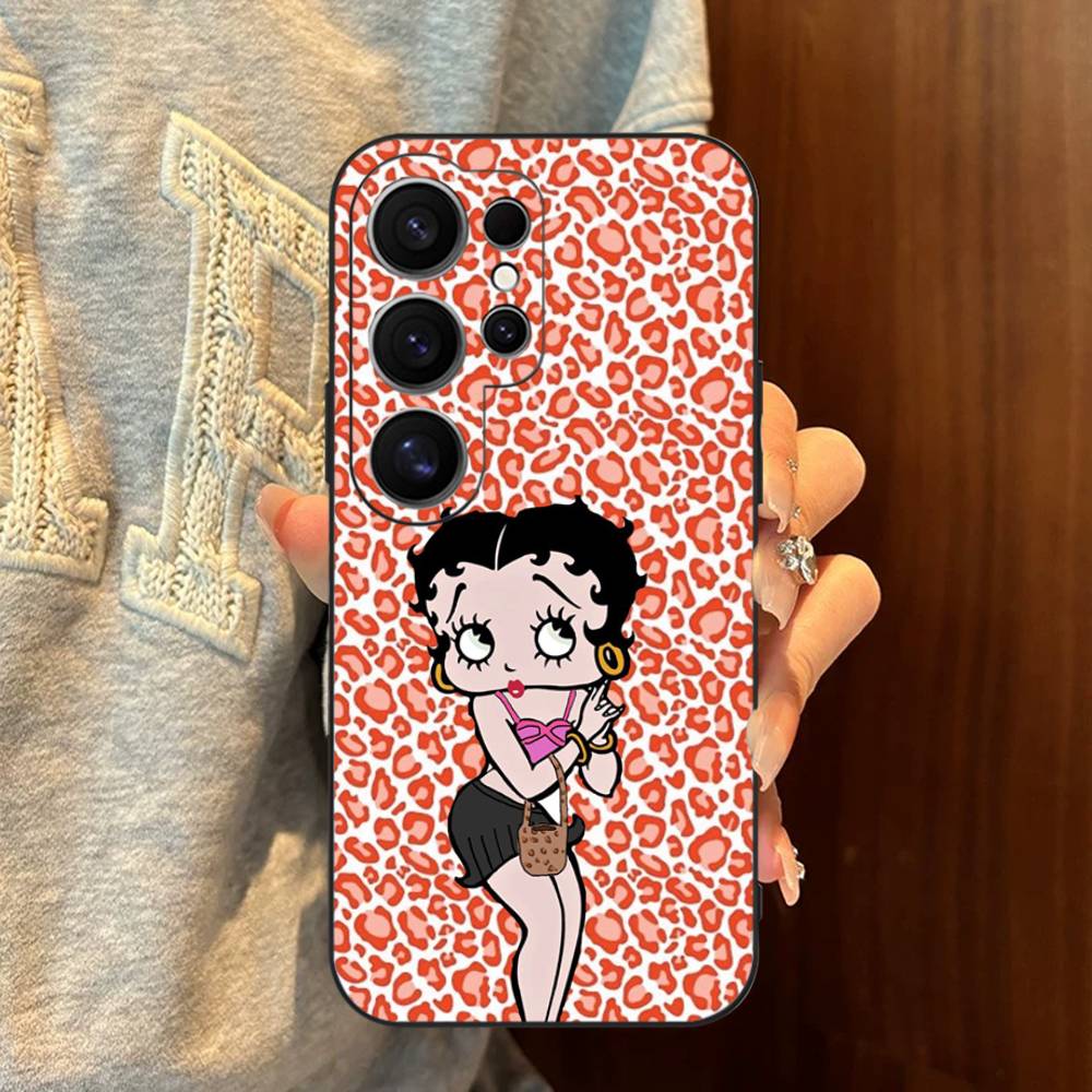 Custodia per Telefono Cartoon B-Betty B-Boop Per Samsung S 20 21 22 23 Lite Plus Ultra Trasparente Cover Cellulare Funda