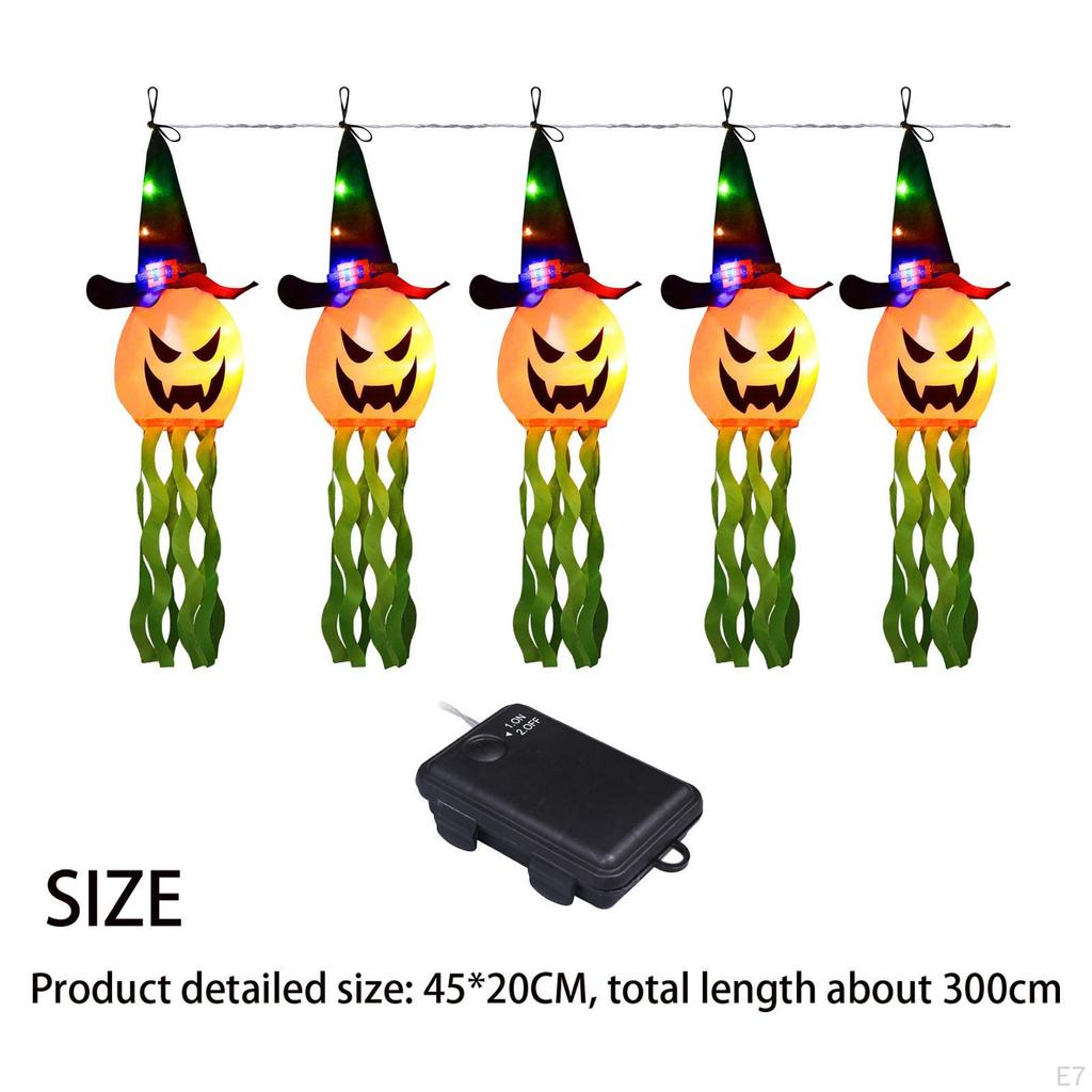 Hanging Lighted Glowing Ghost Garden Lawn Window Porch Halloween Decorations