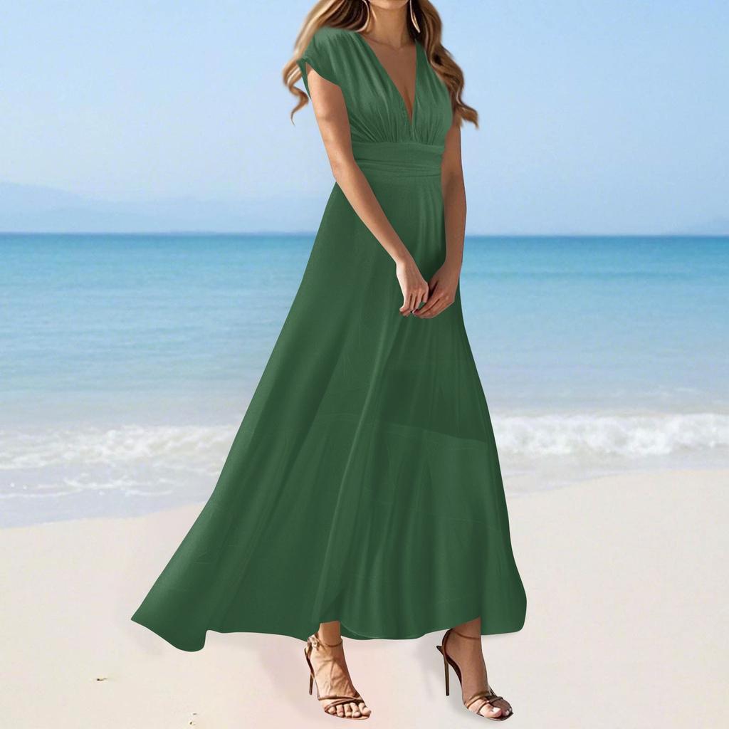 Boho Kleid für Damen Lässige lockere Passform Sommerkleid mit Tasche