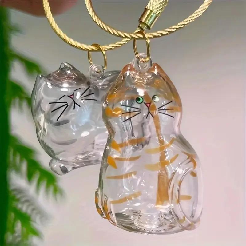 Transparent Cat Hair Storage Capsule Keychain – Gachapon Style Collectible, Key Holder for Keepsakes