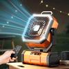 20000mAh Portable Camping Fan W/Bluetooth Speaker Rechargeable Battery Operated Oscillating Camp Tent Fan Control 4 Speeds