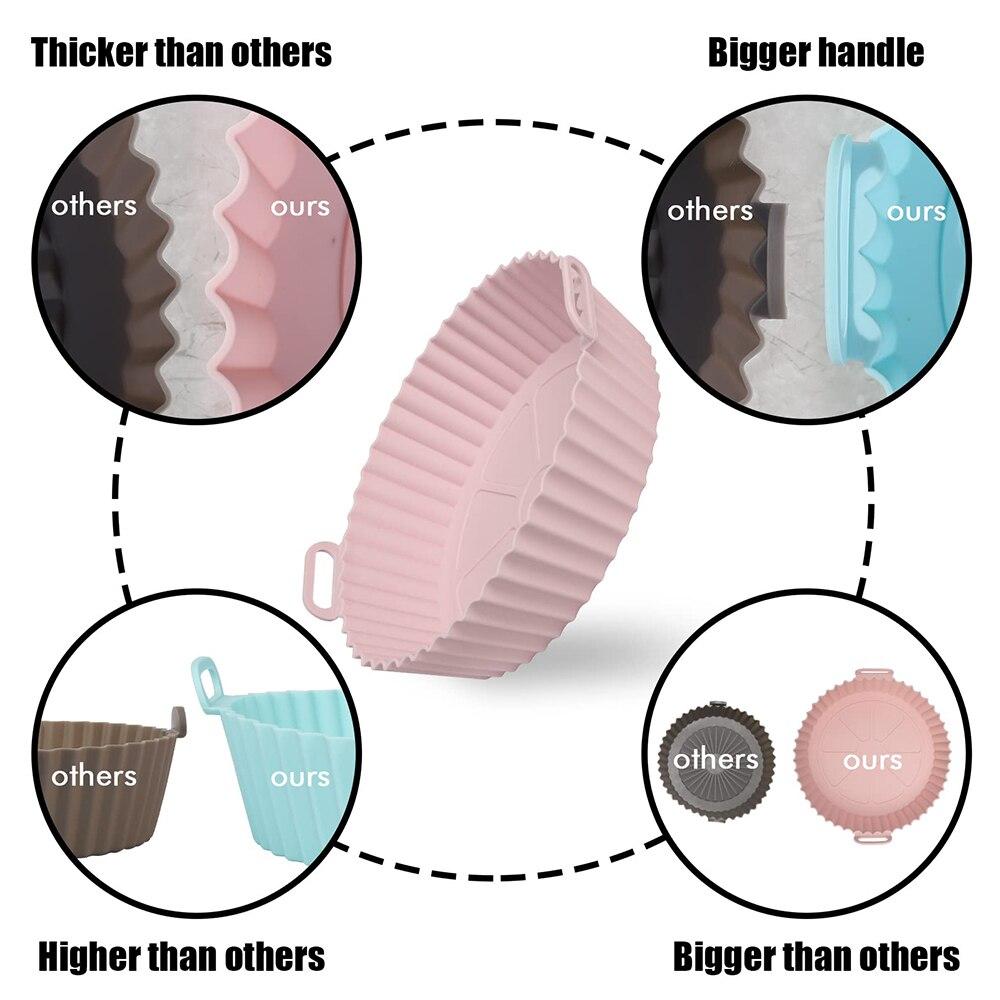 Silicone Mat Accessories Round Airfryer Inserts Heat Resistant Baking Pot Reusable Air Fryer Basket Liners