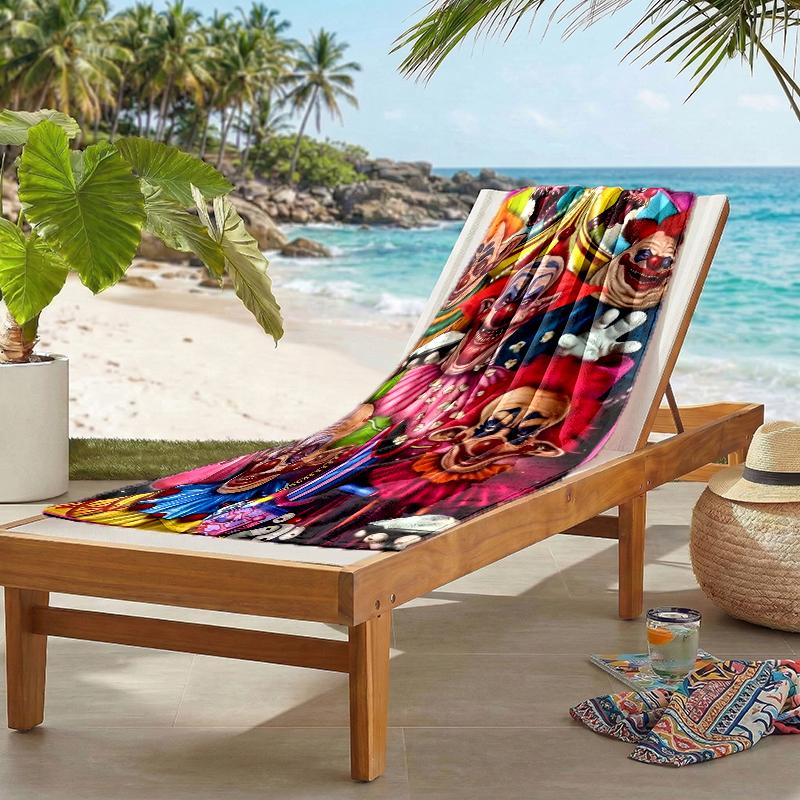 Horror Clown Circus Fashion Beach Towel: Ideal for Summer Adventures Soft, absorbent and quick drying suitable for swimming and bathing