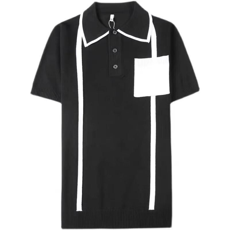 Lapel Short Sleeve Polo Shirt Men's Fashion Brand Summer T-shirt Korean Slim Fashion 2025 New All-Matching T-shirt Top