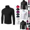 Classic Mens Slim Fit High Neck Knitted Sweater Comfortable Turtleneck Jumper