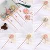 Women Girls Vintage Delicate Rhinestone Hair Pin Double Flower Hair Comb Hair Clip Hair Accessories
