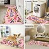 1Pcs Anti Fatigue Kitchen Rugs,Floral Butterfly Print Waterproof Non-Slip Thick Cushioned Kitchen Mat Heavy Duty Comfort Standing Mat for Kitchen