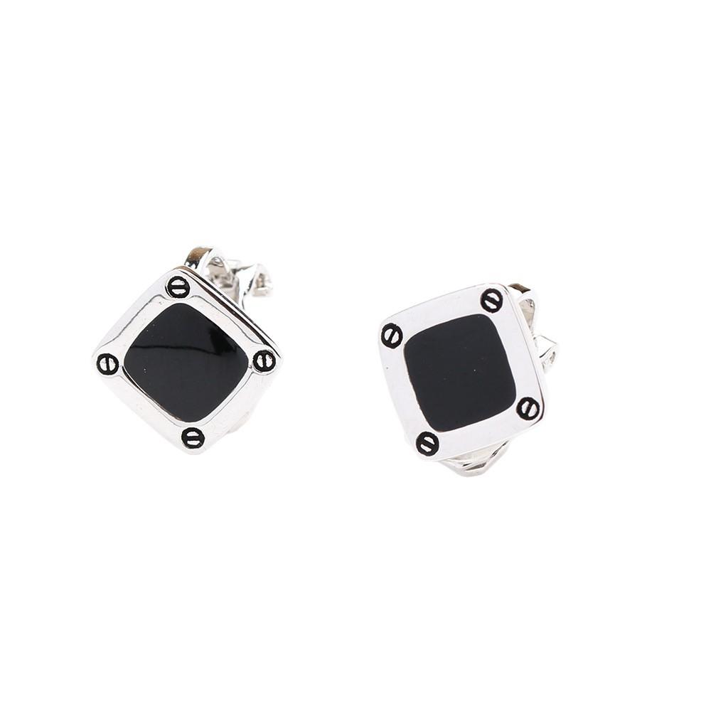 Personalized neutral and versatile black dripping geometric earrings, simple and fashionable, no pierced earclips, the same earrings for men and women