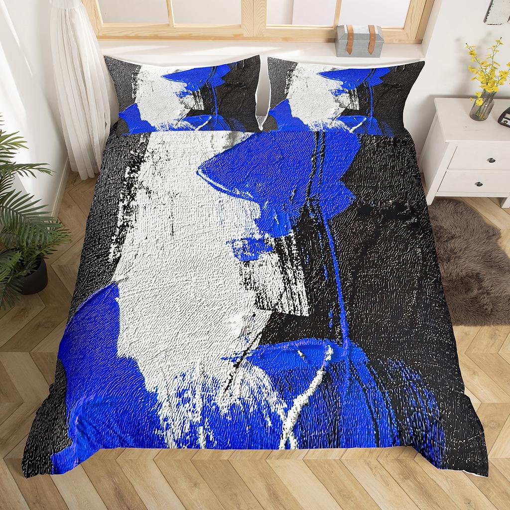 Homewish Pink Oil Printing Duvet Cover SetModern Fashion Artwork Bedding SetTeen Kid Adult Bed Set
