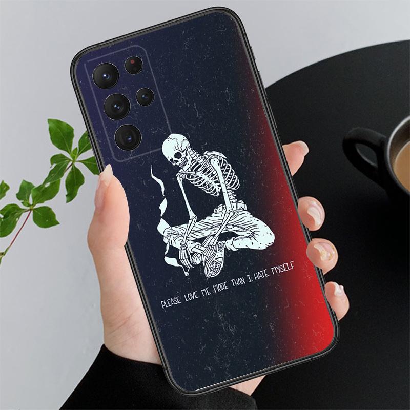 Phone Case For Samsung A55 A16 A56 A36 A35 A15 A53 A54 A33 A34 A25 A05S A52 A52S A14 A26 A71 Skeleton Art