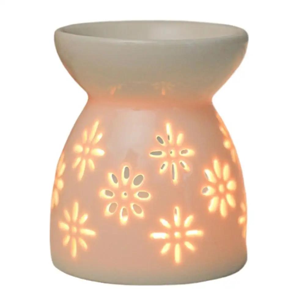 Ceramic Candle Holders Hollow Essential Oil Burners Home Burner Decor Incense Handicrafts Aroma Lamps X1R5