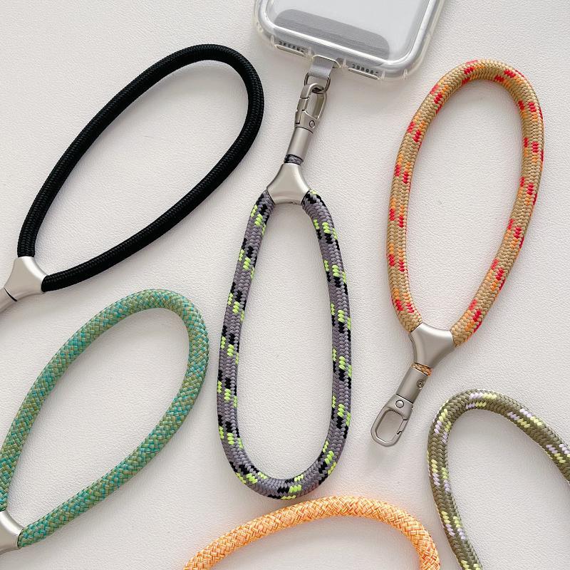 Phone Charm Heavy Metal Keyring Short Lanyard Anti-Lost Keychain Lanyard Solid Finger Strap Premium Key Cord Mobile Phone Rope