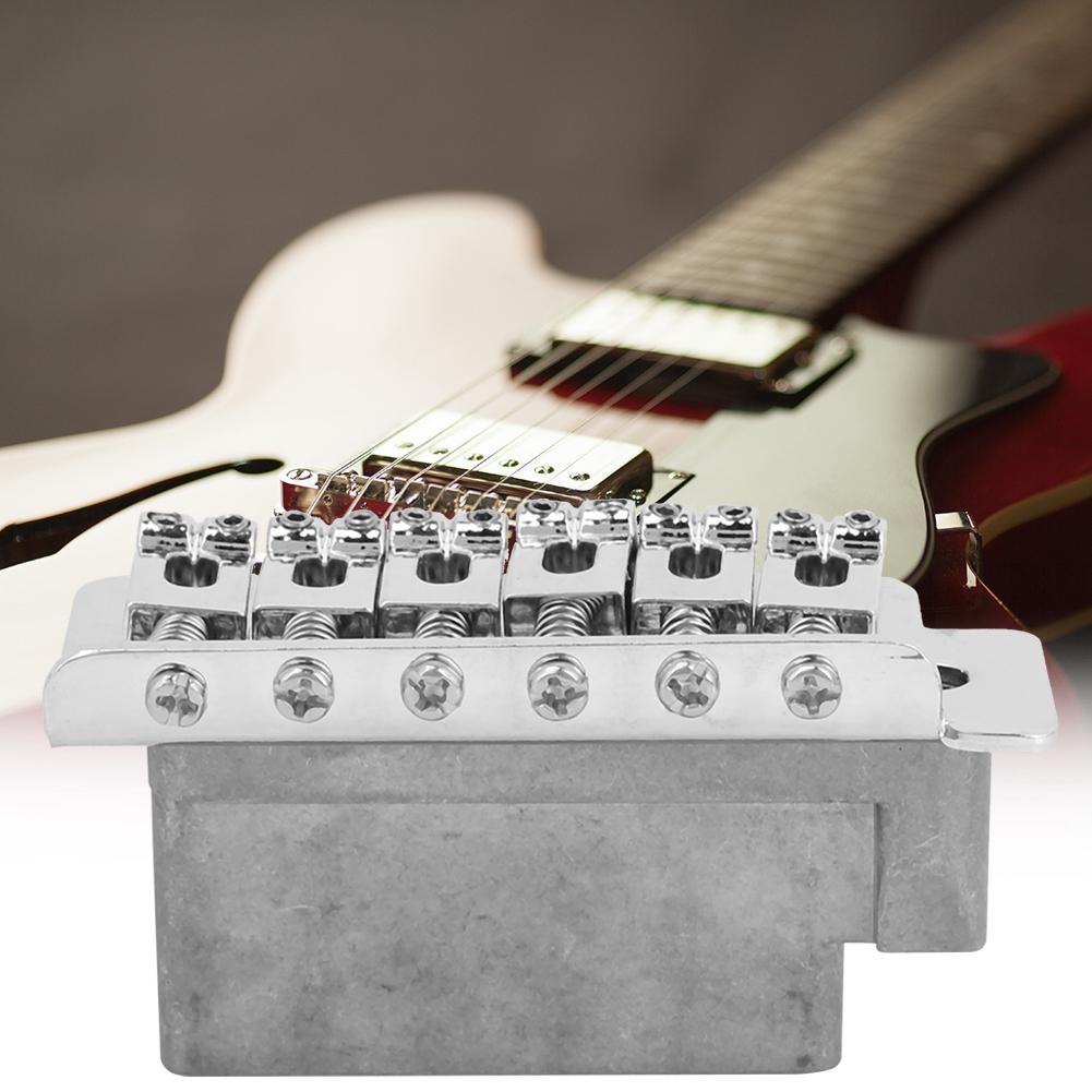 Electrical Guitar Tremolo Bridge for Stratocaster Style Guitar with Saddle(Silver)