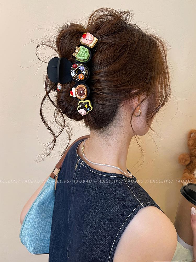 2025 Korean Style Large Updo Hair Clip for Thick Hair – Elegant Autumn Women’s Shark Clip